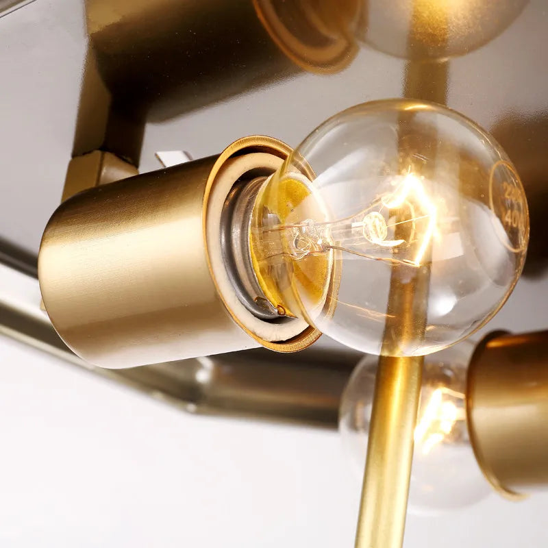 Copper Ceiling Lamp: Retro American European Living Room Bedroom Light