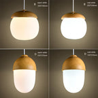 Nordic Nuts Pendant Lamp | Imitation Wood Design | E27 Bulb | Creative Lighting
