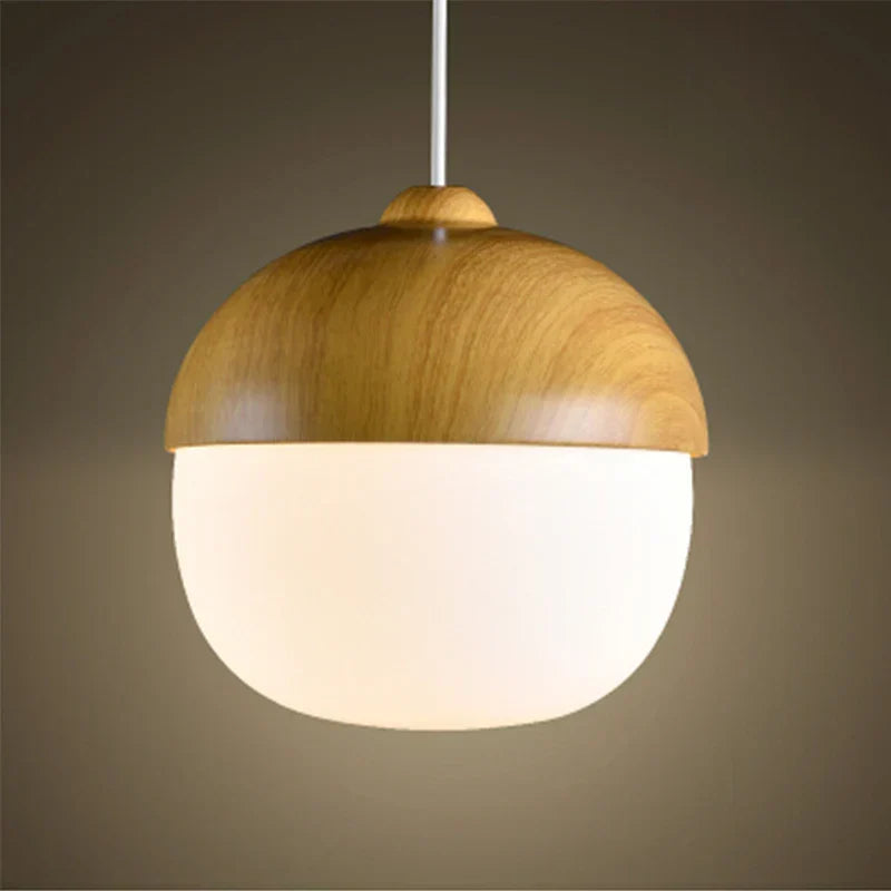 Nordic Nuts Pendant Lamp | Imitation Wood Design | E27 Bulb | Creative Lighting