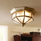Copper Ceiling Lamp: Retro American European Living Room Bedroom Light