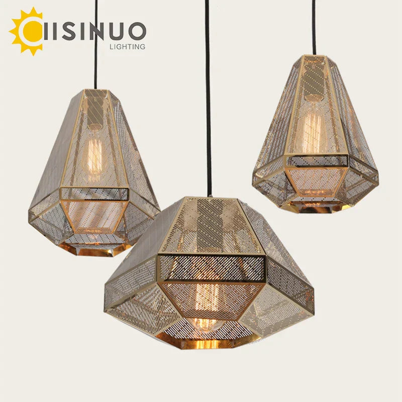 LED Pyramid Pendant Lamp: Modern Diamond Drop Light for Bedroom & Restaurant