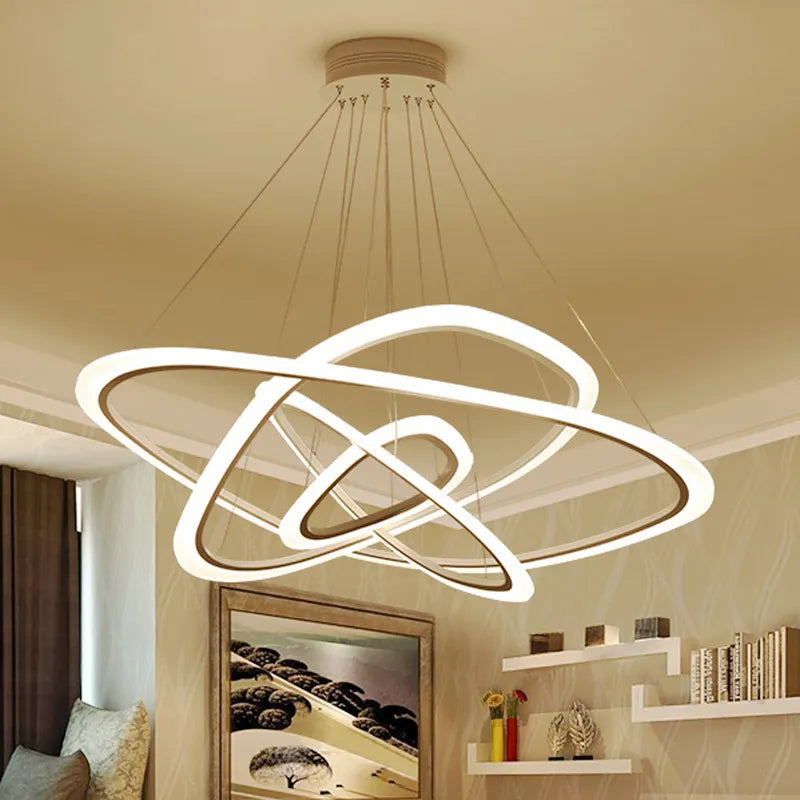 Circle Rings Acrylic LED Pendant Lights for Living Room and Dining Room