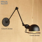 Iron Swing Arm Wall Sconce Light Fixture Set for Home Bar Retro Lighting