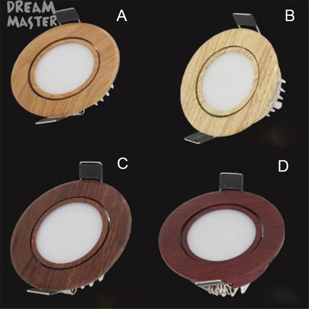 Wood LED Recessed Ceiling Light | Adjustable Modern 5W LED Wood Ceiling Lamp