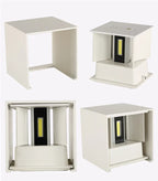 Modern Cube Adjustable 6W LED Wall Lamp Outdoor Waterproof Aluminum Garden Light Sconce