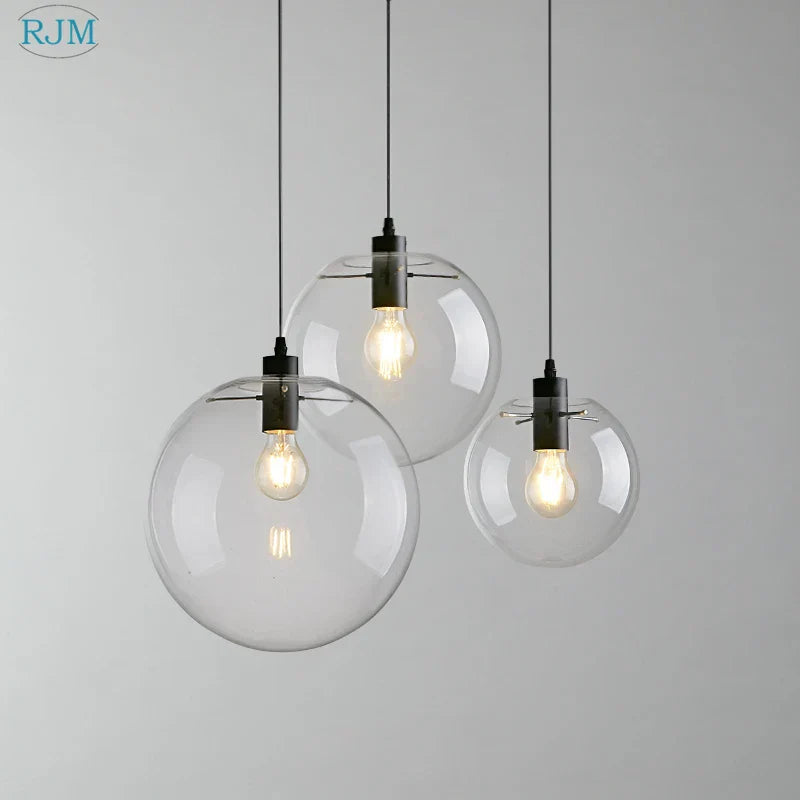 Bubble Glass Ball Pendant Light for Modern Living Room Kitchen Bedroom
