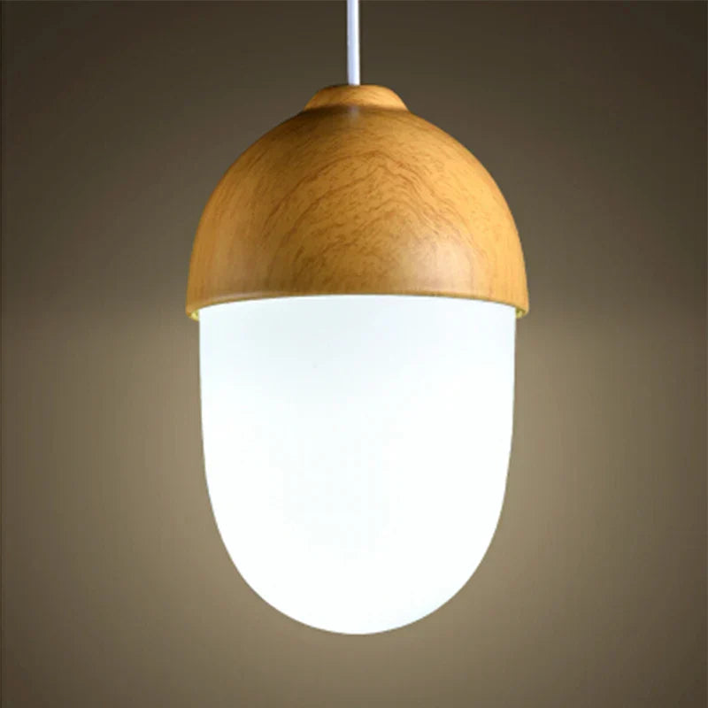 Nordic Nuts Pendant Lamp | Imitation Wood Design | E27 Bulb | Creative Lighting