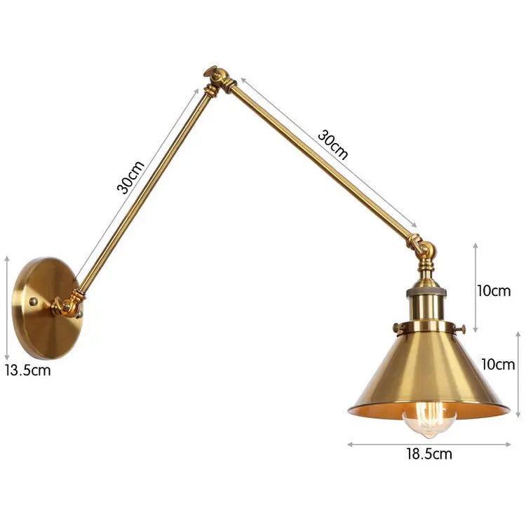 Vintage Long Arm Wall Sconce for Bedroom and Indoor Corridors