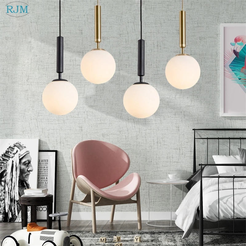 Glass Ball LED Pendant Light: Nordic Modern, Single Head, Creative Design