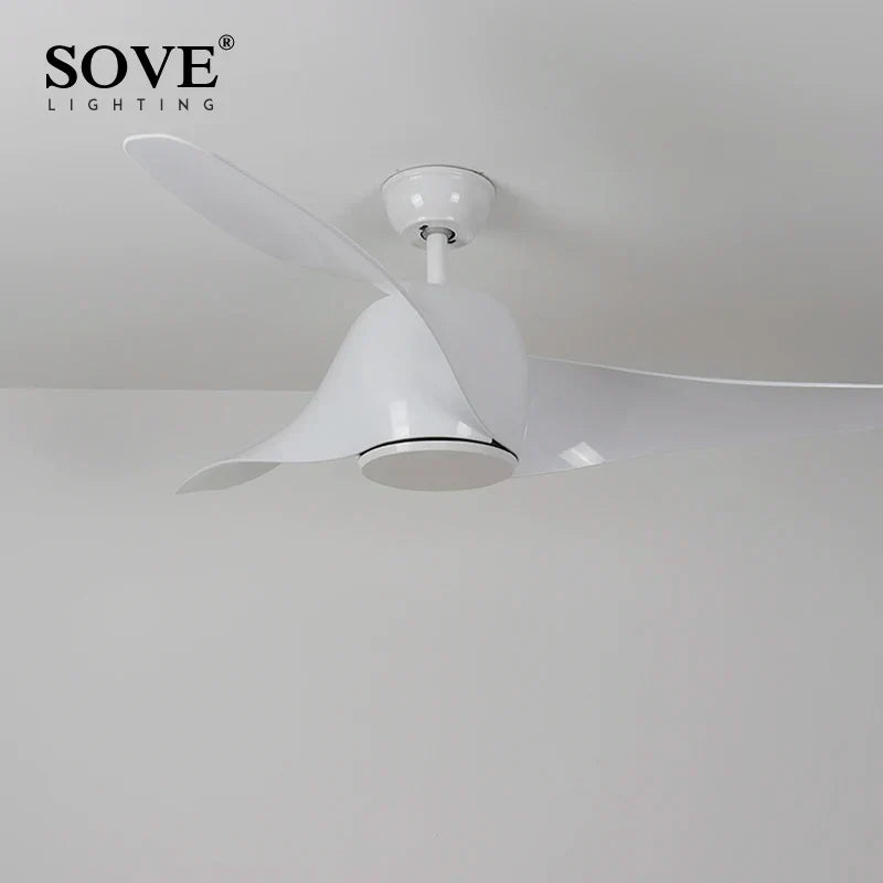 Brown Vintage Ceiling Fan Lights Remote Control Ventilador De Techo LED Bulbs