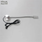 Silver Flexible Hose LED Wall Lamp 3W Bedside Reading Light with Switch