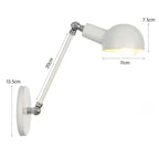 Vintage Swing Arm Wall Lamp in White Brass Finish