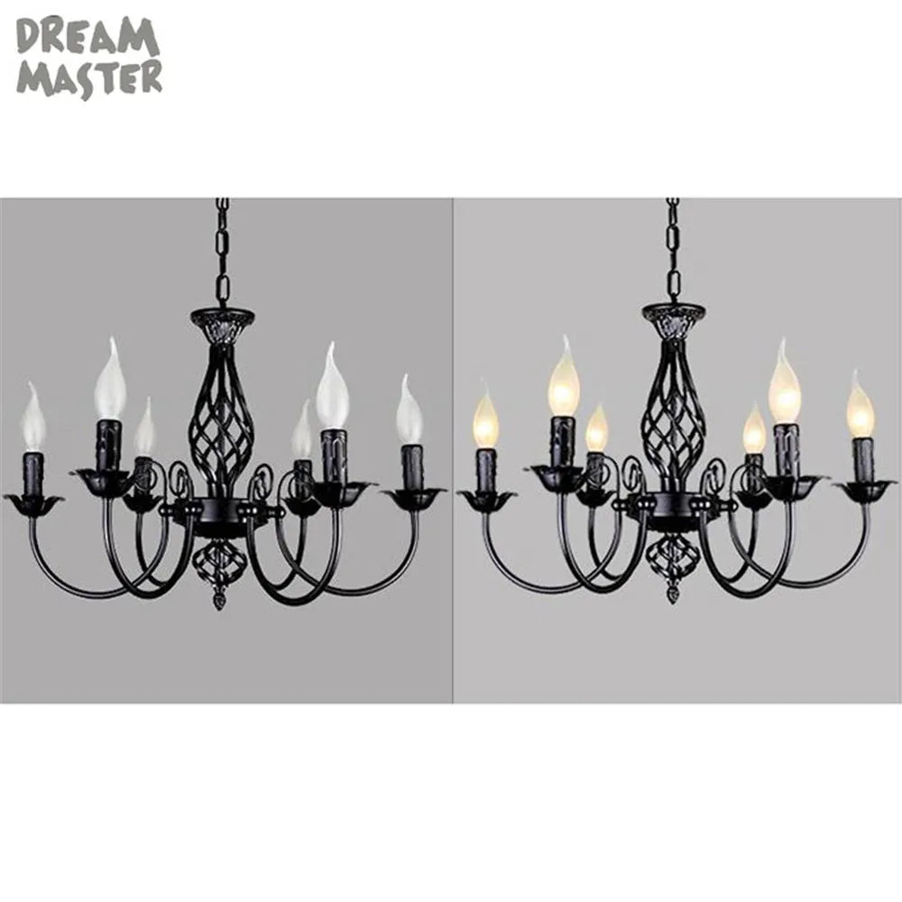 Modern Chandeliers: Elegant Wrought Iron Lighting for Home, Hotel, and Dining Spaces