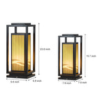 Minimalist Striped Decor LED Black Modern Solar Lights Outdoor Lanterns