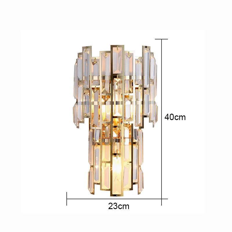 Rectangular Crystal Wall Sconce: Modern Light Luxury Indoor LED Lamp