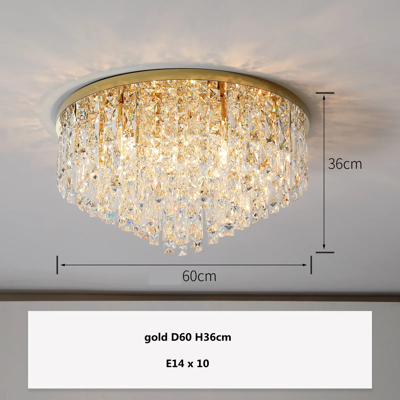Modern Bedroom Crystal Ceiling Lamp Gold/Chrome Steel LED Lights