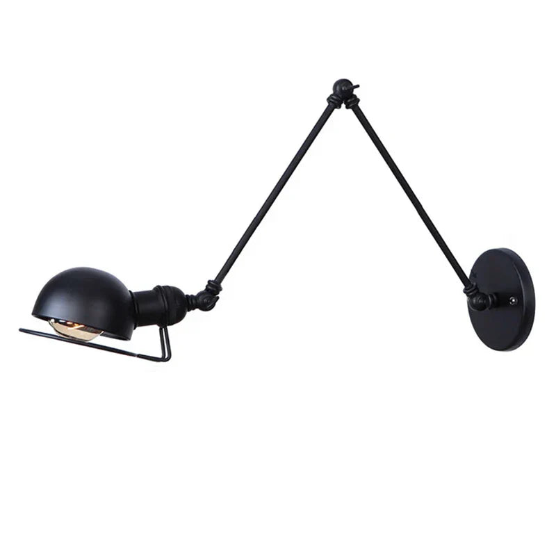 Vintage Loft Adjustable Wall Lamp Black Swing Arm Sconce Wall Lights