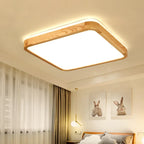 Nordic Wood Ceiling Light Ultra-thin LED Modern Bedroom Lamp