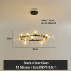 Nordic Glass Ball Pendant Light Gold/Black Dining Living Room Decor Afralia™