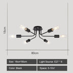 Modern Rod Iron Sputnik Chandelier Vintage Ceiling Lamp for Home Lighting