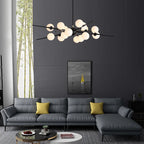 Modern Glass Ball LED Chandelier Gold/Black Pendant Lamp for Living & Dining Spaces