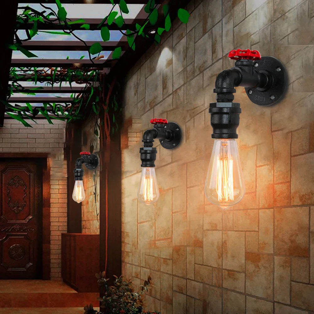 Industrial Water Pipe LED Wall Lamp for Home Decor