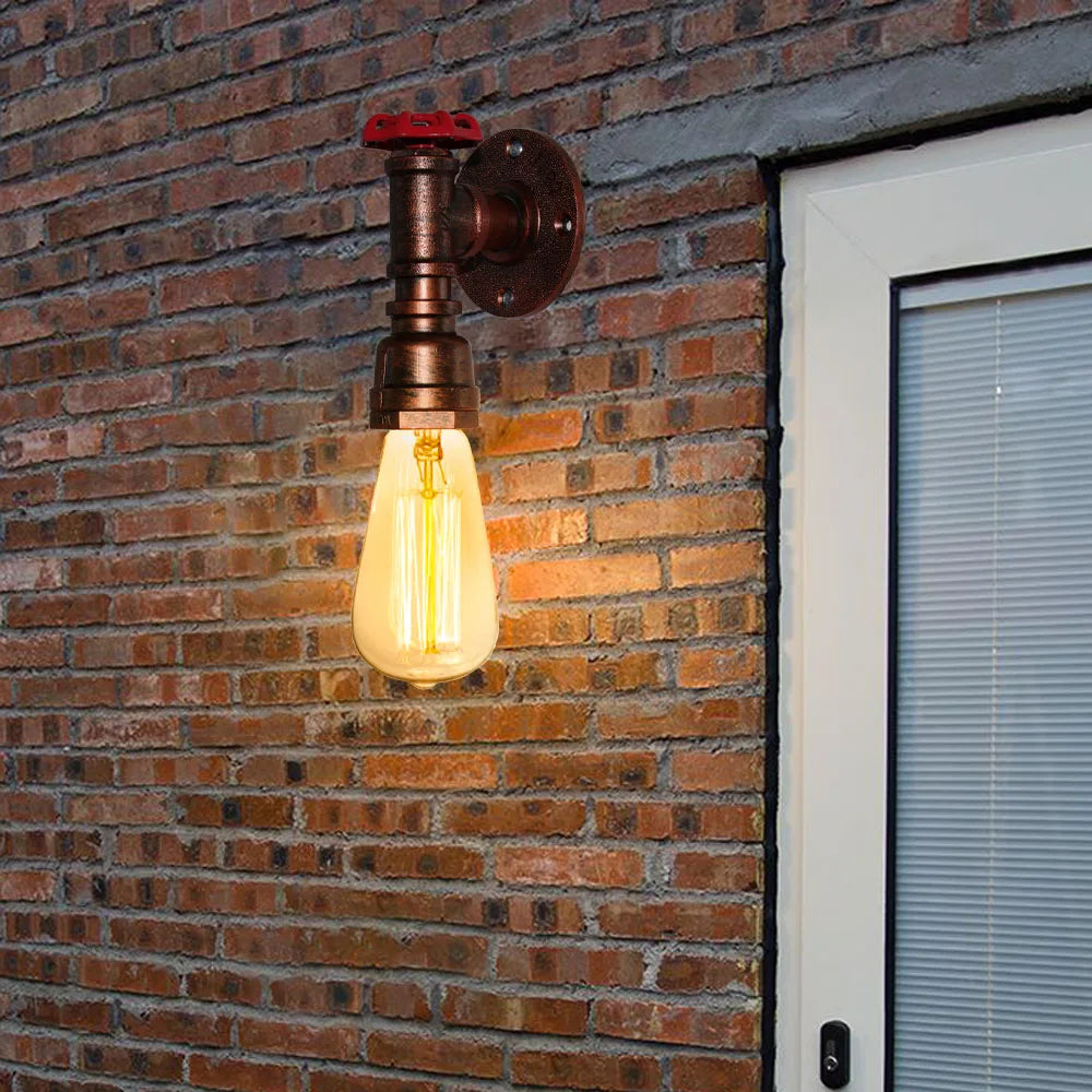 Retro Industrial Water Pipe Wall Light LED Sconce Fixture for Home Restaurant Bar