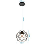 Vintage Industrial Chandelier Lamp, Black Iron Pendant Light for Kitchen Bedroom