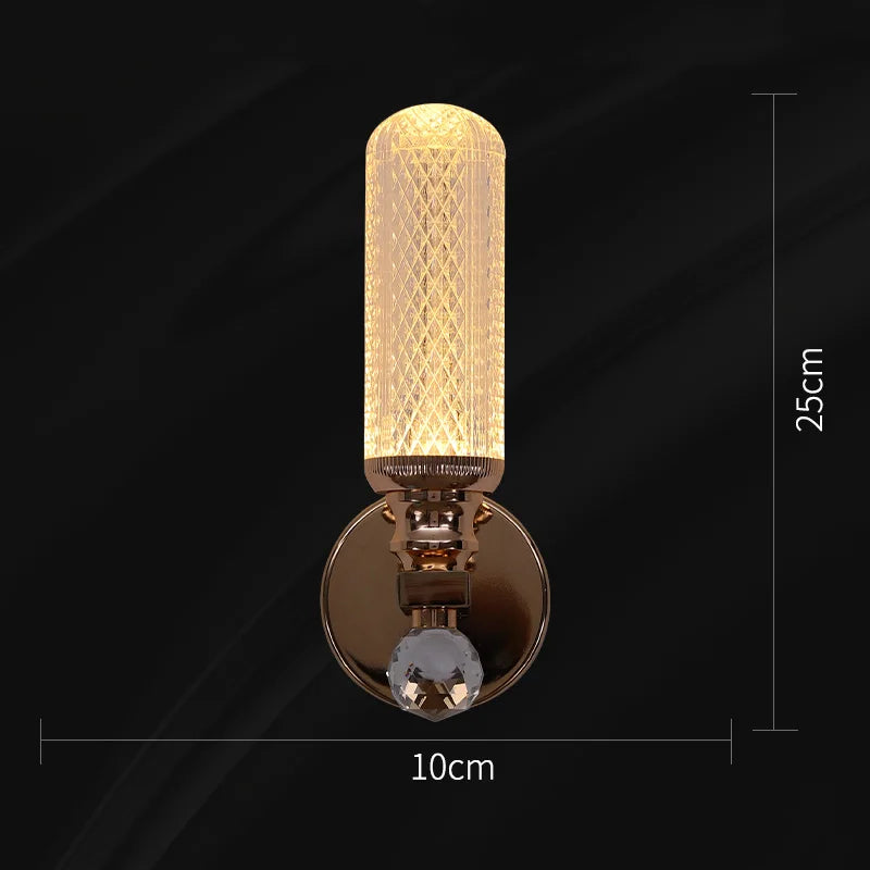 Modern Gold LED Wall Lamp for Living Room Bedroom, Minimalist Luxury Design