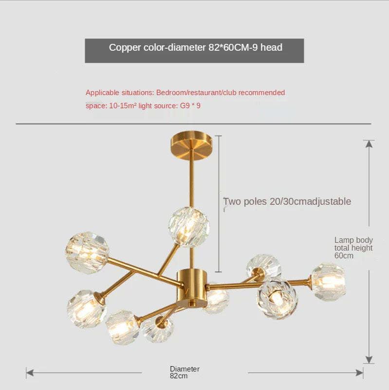 Crystal LED Chandelier Ceiling Light for Elegant Home Décor