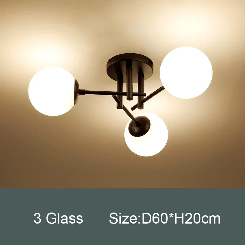 Milk Glass Ceiling Light Modern Ceiling Lamp Living Room Lighting