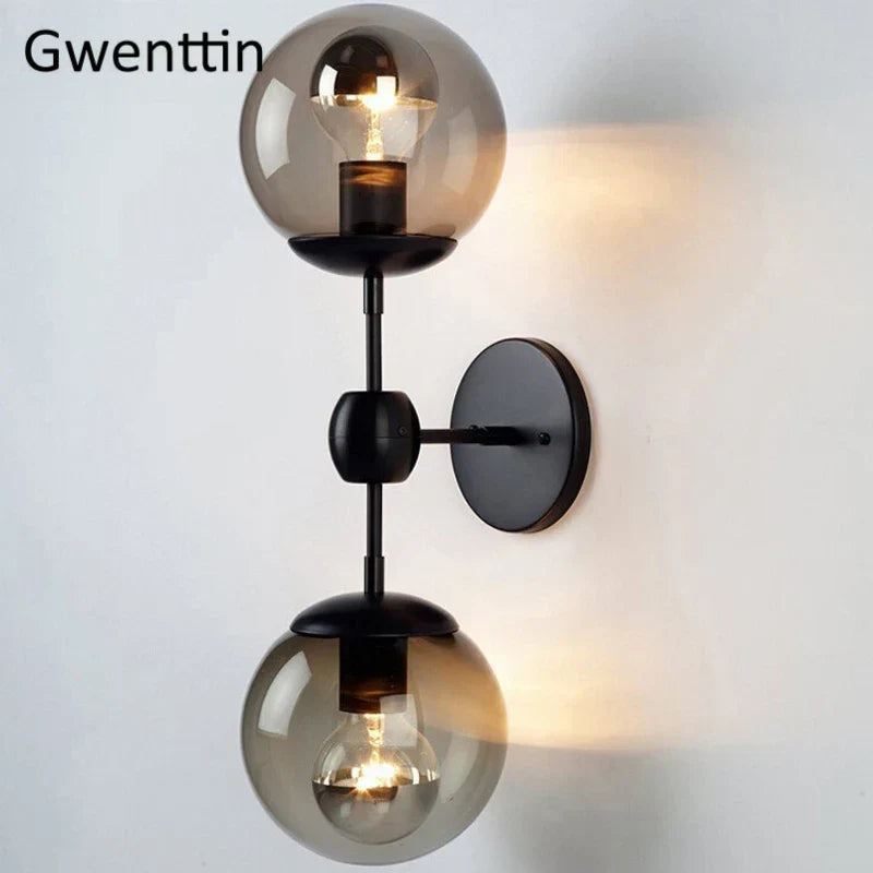 Glass Beans Wall Lamp Sconces LED Light Fixture for Home Deco Bedroom Hallway