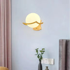 Glass Shade Gold Wall Lamp for Bedroom Loft Design, Up Down Iron LED Wall Lights