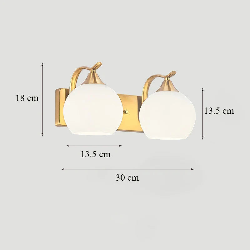 Brass Glass Wall Sconce Lighting, Classic Nordic Loft Interior Fixture