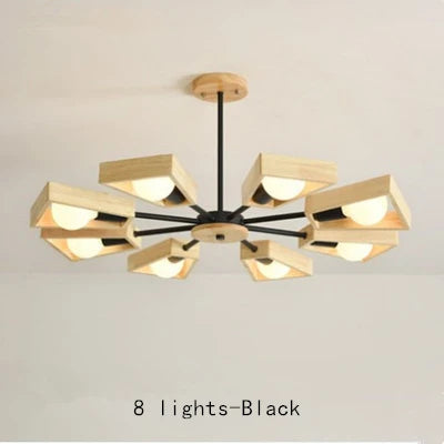 Windmill Wooden Chandelier - LED Loft Industrial Lighting for Home Decor
