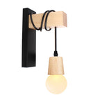 Nordic Wood Wall Lights Retro Adjustable Wall-mounted Bar Bedside Lighting by Afralia™