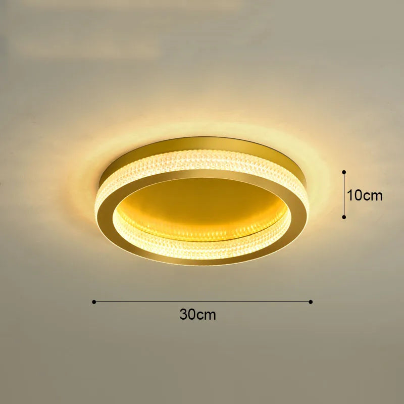 Black Gold Crystal Chandelier LED Ceiling Light for Living Room Bedroom