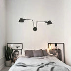 Vintage Iron Swimming Arm Wall Lamp - Rustic Retro Reading Light