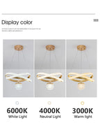 Modern Art Three-Head Chandelier for Dining Room and Bedroom