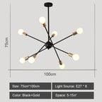 LED Ceiling Chandelier: Modern & Industrial Sputnik Style for Living Room & Bedroom