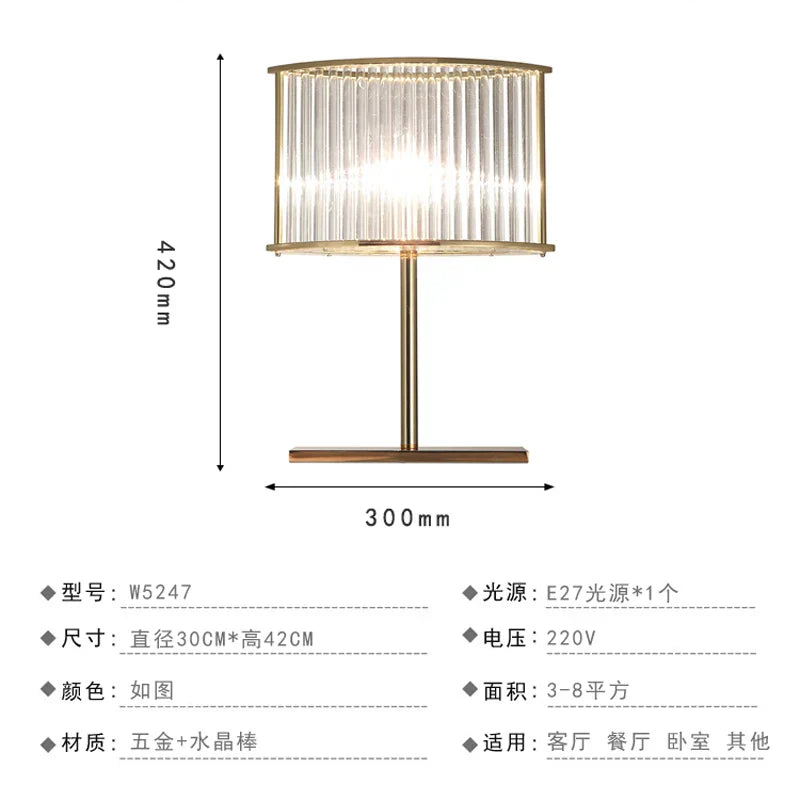 Crystal Table Lamp: Nordic Light Luxury Design for Bedroom Bedside
