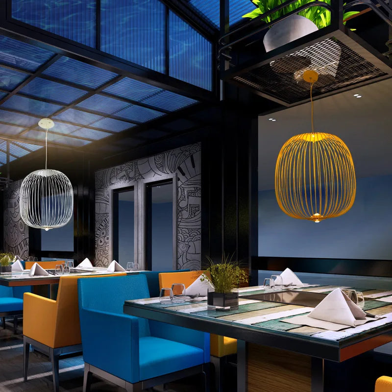 Modern LED Bird Cage Chandelier for Villa Living Room Dining Decor