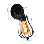 Adjustable Industrial Wall Light Rustic Wire Metal Cage Sconce