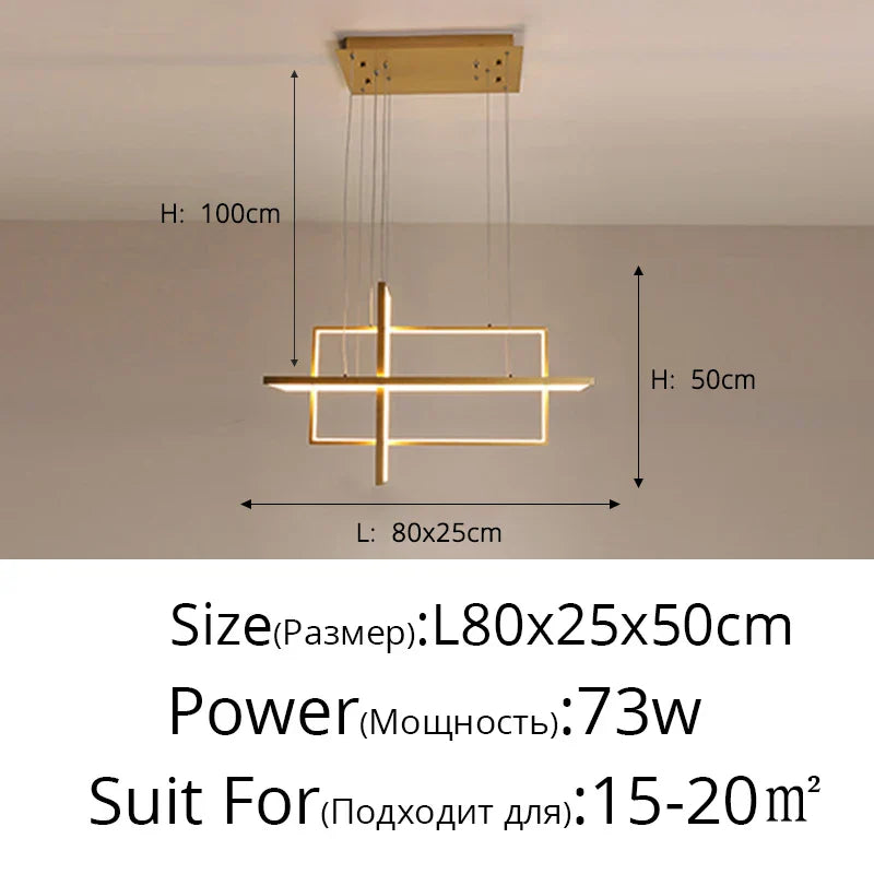 Geometric Aluminum Pendant Light for Living Bedroom Restaurant Kitchen - Modern Art Luminaire