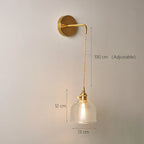 Glass Wall Sconce Lamp for Bedroom, Modern Led Bedside Light E27 Fixtures
