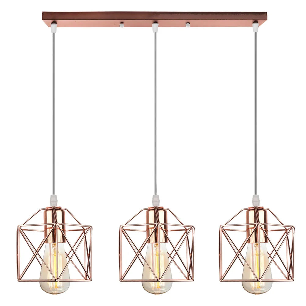 Cage Pendant Light: Modern Nordic Vintage Retro Loft Industrial Metal Hanging Fixture
