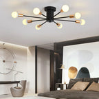 Modern Rod Iron Sputnik Chandelier Vintage Ceiling Lamp for Home Lighting