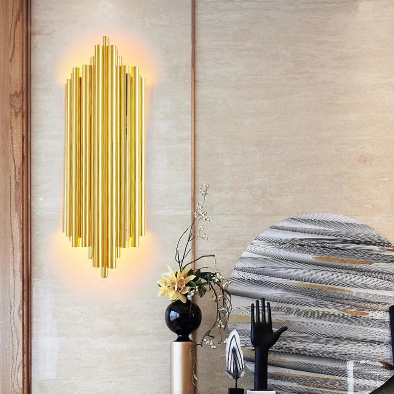Gold LED Wall Lamp for Modern Minimalist Living Room, Bedroom, Study - Indoor Light Fixtures
