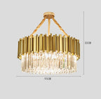 Gold Metal LED Pendant Lights Adjustable Living Room Dining Round Fixture