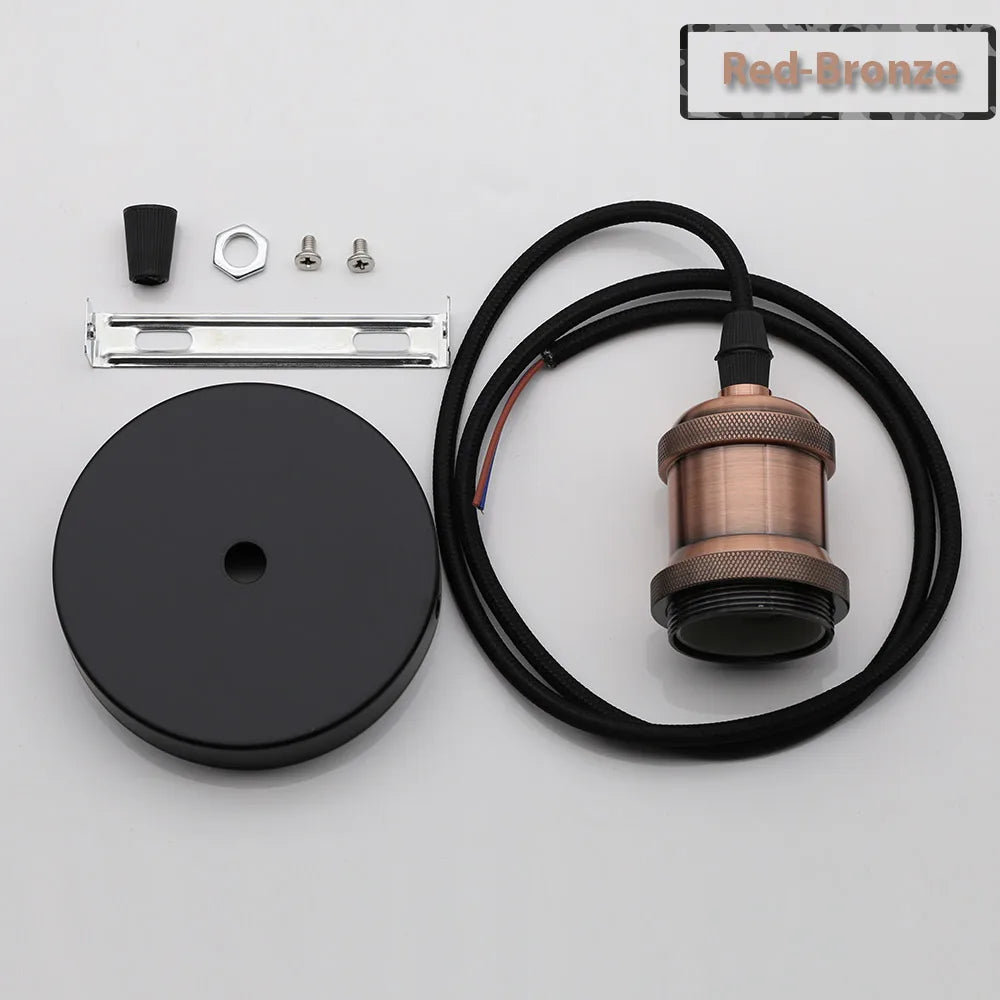 Vintage E27 Socket Pendant Lights with Edison Bulb Lamp Bases